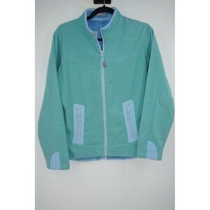 Peter Millar Jacket Womens Large Green Fleece Full Zip Warmth Lined Casual‎